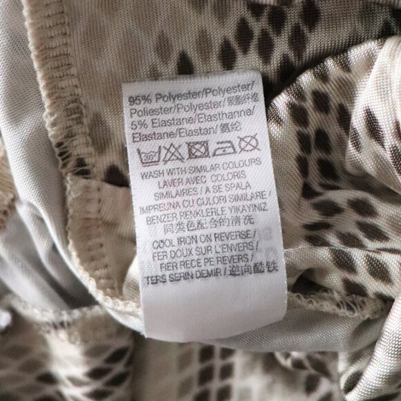 Missguided Women's Sz 4 Beige/Brown Snakeskin V-Neck One Piece Stretch Bodysuit - Picture 13 of 13